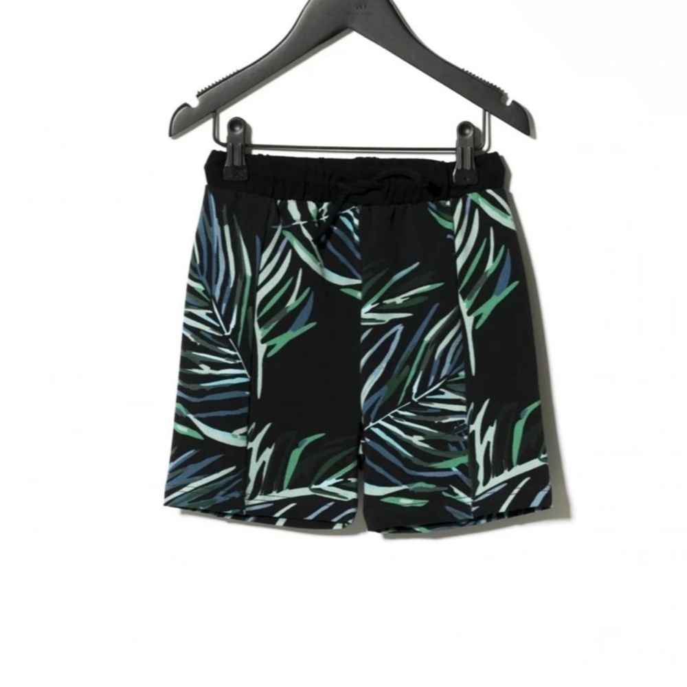 Tropical Leaf Print Kids Shorts by Sometime Soon